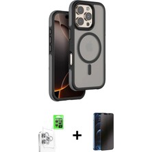 Toyigoo Ieg™ iPhone 16 Pro Kılıf Çekirdek Minimal Prime - Siyah 3D Antistatik Hayalet Cam Ekran Koruyuc