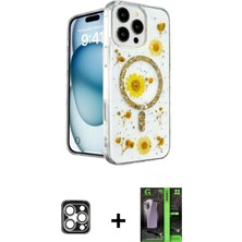 Toyigoo Ieg™ iPhone 16 Pro Max Kılıf Kozmos Doku - Şeffaf 360 Full Body Arka Koruyucu + Gümüş Pvd Me