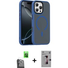 Toyigoo Ieg™ iPhone 16 Pro Max Kılıf Doruk Form Serisi - Siyah Bilvis 3D Mat Cam Ekran Koruyucu + Siyah