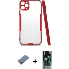 Toyigoo Ieg™ iPhone 11 Pro Kılıf Atlas Asil Serisi - Şeffaf 360 Full Body Arka Koruyucu + Kırmızı Me