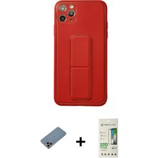 Toyigoo Ieg™ iPhone 11 Pro Max Kılıf Akış Doku - Siyah 20D Premium Cam Ekran Koruyucu + Pembe Shine Ka