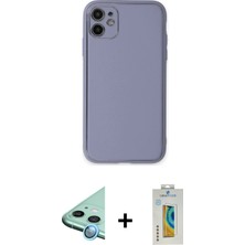 Toyigoo Ieg™ iPhone 12 Kılıf Yadigar Klasik - Siyah Polymer Nano Ekran Koruyucu + Mavi Raze Metal Kamera