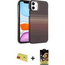 Toyigoo Ieg™ iPhone 11 Kılıf Doruk Serisi - Siyah Buffer Cam Ekran Koruyucu + Kırmızı Rainbow Kamera