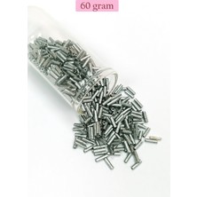Toyigoo Uzun Boru Kesme Boncuk Çap 2mm Uzunluk 10 mm - 60 Gram - Desenli Gümüş - BNC283 TYG-84037RS