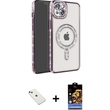 Toyigoo Ieg™ iPhone 14 Kılıf Zirve Doku Prime - Siyah Buffer Hayalet Cam Ekran Koruyucu + Kırmızı Dia