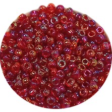 Toyigoo Dökme Cam Kum Boncuk (11/0) 2 mm - 60 Gram -  Morlu Kırmızı - BNC063 TYG-84037RS