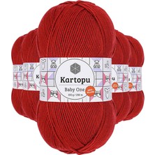 Toyigoo 5 Adet Baby One Tüylenmeyen El Örgü Ipi Yünü Koyu Kırmızı K129 TYG-84037RS