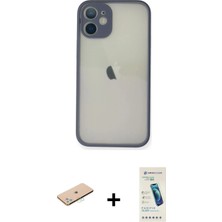 Toyigoo Ieg™ iPhone 11 Pro Max Kılıf Ahenk Çizgi Serisi - Şeffaf Pasifik Cam Ekran Koruyucu + Mavi Ren