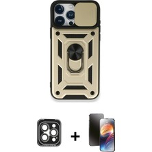 Toyigoo Ieg™ iPhone 15 Pro Max Kılıf Ahenk Klasik - Siyah 3D Antistatik Mat Seramik Nano Ekran Koruyucu