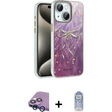 Toyigoo Ieg™ iPhone 15 Kılıf Zirve Modern Prime - Siyah Joko Magic 5d Cam + Mavi Raze Metal Kamera Lens