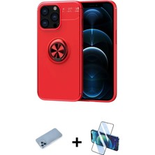 Toyigoo Ieg™ iPhone 13 Pro Max Kılıf Yankı Form Prime - Siyah 3D Antistatik Cam Ekran Koruyucu + Mavi S