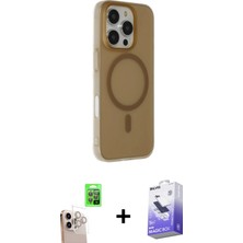 Toyigoo Ieg™ iPhone 16 Pro Max Kılıf Çekirdek Modern Prime - Siyah Bilvis 5in1 5d Magic Hayalet Cam Ekr