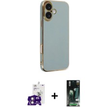 Toyigoo Ieg™ iPhone 16 Kılıf Yankı Serisi - Siyah 360 Mat Full Body Arka Koruyucu + Pembe Bilvis Titan