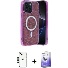 Toyigoo Ieg™ iPhone 14 Kılıf Eksen Çizgi - Siyah Bilvis 5in1 5d Magic Hayalet Cam Ekran Koruyucu + Yeş