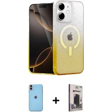 Toyigoo Ieg™ iPhone 11 Kılıf Eksen Minimal Özel Seri - Siyah Bilvis Hayalet Cam Ekran Koruyucu + Turunc