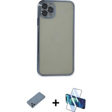 Toyigoo Ieg™ iPhone 11 Pro Max Kılıf Vadi Minimal - Siyah 3D Antistatik Seramik Nano Ekran Koruyucu + Si