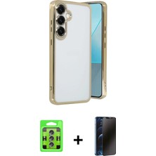 Toyigoo Ieg™ Galaxy S25 Plus Kılıf Vadi Minimal - Siyah 3D Antistatik Hayalet Cam Ekran Koruyucu + Laciv