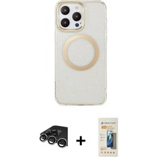 Toyigoo Ieg™ iPhone 14 Pro Max Kılıf Pusula Form - Siyah 6d Mat Seramik Hayalet Nano Ekran Koruyucu + G�