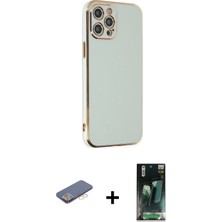 Toyigoo Ieg™ iPhone 12 Pro Kılıf Yankı Serisi - Şeffaf 360 Full Body Arka Koruyucu + Mavi Renkli Kamer
