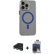 Toyigoo Ieg™ iPhone 15 Pro Max Kılıf Odak Form Özel Seri - Siyah Vanessa Magic Cam + Lacivert Raze Meta