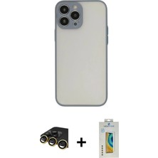 Toyigoo Ieg™ iPhone 14 Pro Kılıf Ahenk Çizgi Serisi - Siyah Polymer Nano Ekran Koruyucu + Gold Raze Met