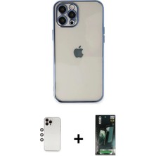 Toyigoo Ieg™ iPhone 12 Pro Max Kılıf Vadi Minimal - Siyah 360 Mat Full Body Arka Koruyucu + Gökkuşağ�