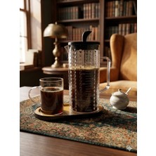 Lexa French Press Kahve Demliği 2’li Set Bardaklı Cam Çift Katmanlı Sızdırmaz Filtreli