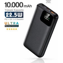 Mell & Swipe Orjinal 10.000 Mah Kendinden Kablolu 22.5 W Hızlı Şarj LED Göstergeli Taşınabilir Powerbank