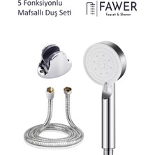 FAWER 5 Fonksiyonlu Krom Mafsallı Duş Seti Duş Başlığı - 409W
