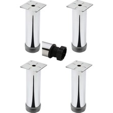 Mobilya Kanepe Baza Koltuk Çekyat Yükseltme Ayağı Tablalı Krom Metal 10 cm 4 Adet
