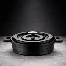 Lavonni 26 cm Döküm Kapaklı Döküm Basıktencere