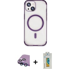 Toyigoo Ieg™ iPhone 15 Kılıf Eksen Klasik Koleksiyonu - Siyah Polymer Nano Ekran Koruyucu + Mavi Raze Me