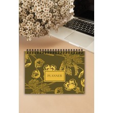 Burak Baskı Tasarım Altın Çiçek Tasarım A5-Haftalık Planlayıcı , Weekly Planner, To Do List-Konsept Not Defteri