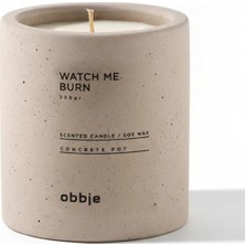 Obbje Amber Kokulu Mum 220 gr Dikey Form Silindir Şekil Dekoratif Taş Tozu ve Soya İçerikli