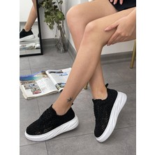 Erva'nın Butiği Siyah Dantel (Lace) Bağcıklı Kadın Sneakers