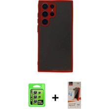 Toyigoo Ieg™ Galaxy S23 Ultra Kılıf Ahenk Çizgi Serisi - Siyah Autokit 5in1 Fiber Hayalet Cam Ekran Kor