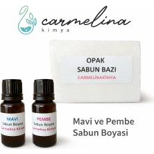 Carmelina Opak Sabun Bazı- Mavi ve Pembe Sabun Boyasi Paketi