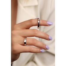 Öz Alyans Gümüş Alyans 4mm Genişliğinde Kararmaması Için Gümüş Üzerine Rodyum ve 14 Ayar Altın Kaplamalıdır