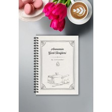 Burak Baskı Tasarım Nostaljik Annemin Gizli Tarifleri, Yemek Tarif Defteri, Tel Spiralli A5, Not Defter, Konsept Defter