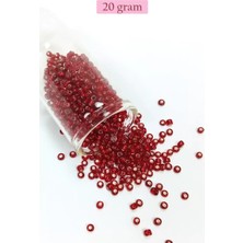 Royaleks Group Dökme Cam Kum Boncuk (8/0) 3 mm - 20 Gram - Koyu Kırmızı - BNC183
