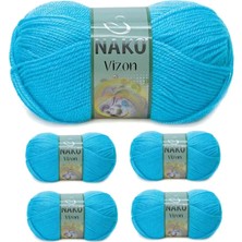 Royaleks Group 5 Adet Vizon Premium Akrilik El Örgü Ipi Yünü Renk NO:235 Nazar Boncuğu