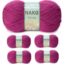 Royaleks Group 5 Adet Vizon Premium Akrilik El Örgü Ipi Yünü Renk NO:6964 Küpeli