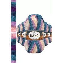 Royaleks Group 5 Adet Vega Stripe Premium Akrilik El Örgü Ipi Yünü No: 82416