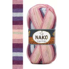 Royaleks Group 1 Adet Vega Stripe Premium Akrilik El Örgü Ipi Yünü No: 82415