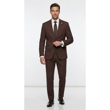 Plus Scorpion Erkek Klasik 2’li Takım Elbise 2 Düğmeli Slim Fit  Esnek Kumaş Çift Yırtmaçlı 7 Drop
