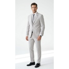 Plus Scorpion Erkek Klasik 2’li Takım Elbise 2 Düğmeli Slim Fit  Esnek Kumaş Çift Yırtmaçlı 7 Drop