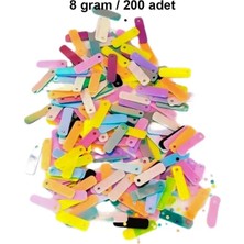 Royaleks Group Pastel Renkler 15 x 5 mm Dantel Oya Yazma Halhal Abiye Lazer Kesim Pul 200 Adet / 8 Gram