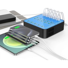 TKÇ 40 Portlu 400W Hızlı Şarj Istasyonu 20X USB + 20X Type-C Pd Çıkışlı Şarj Cihazı