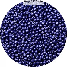 Royaleks Group Lacivert Renk 4 mm Yaklaşık 220 Adet/20 Gram Cam Boncuk Oya Yazma Bileklik ve Kolye