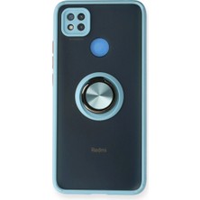 TKÇ Xiaomi Redmi 9c Kılıf Montreal Yüzüklü Silikon Kapak - Buz Mavi
